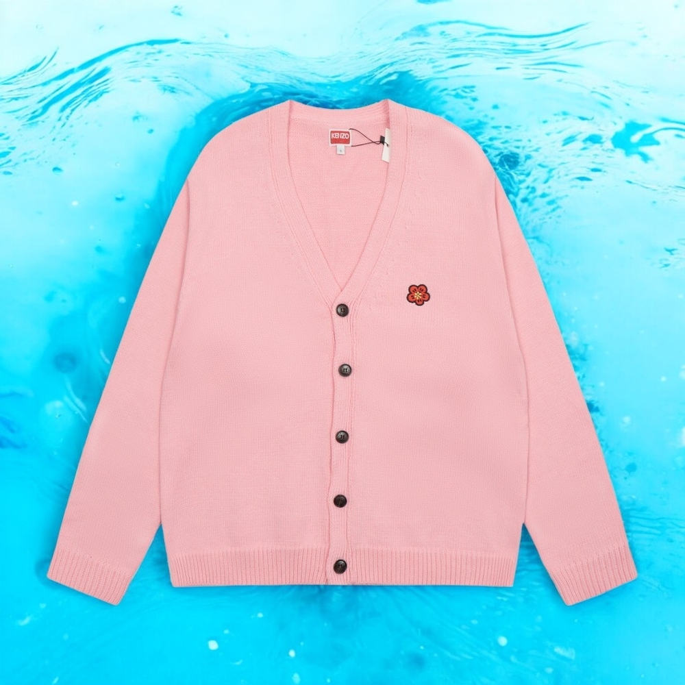 Kenzo Pink Cardigan with Embroidered Flower